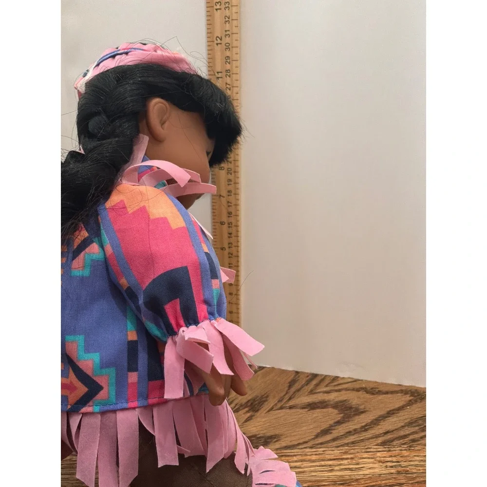 Vintage 90s Gi-Go Toys Southwestern Fringe Soft Body Doll 12‎ Inch Purple Pink